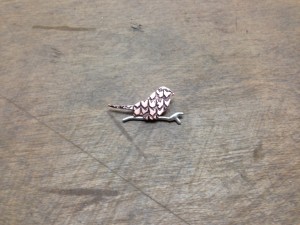Creatstudio Lucy's copper & silver bird pendant